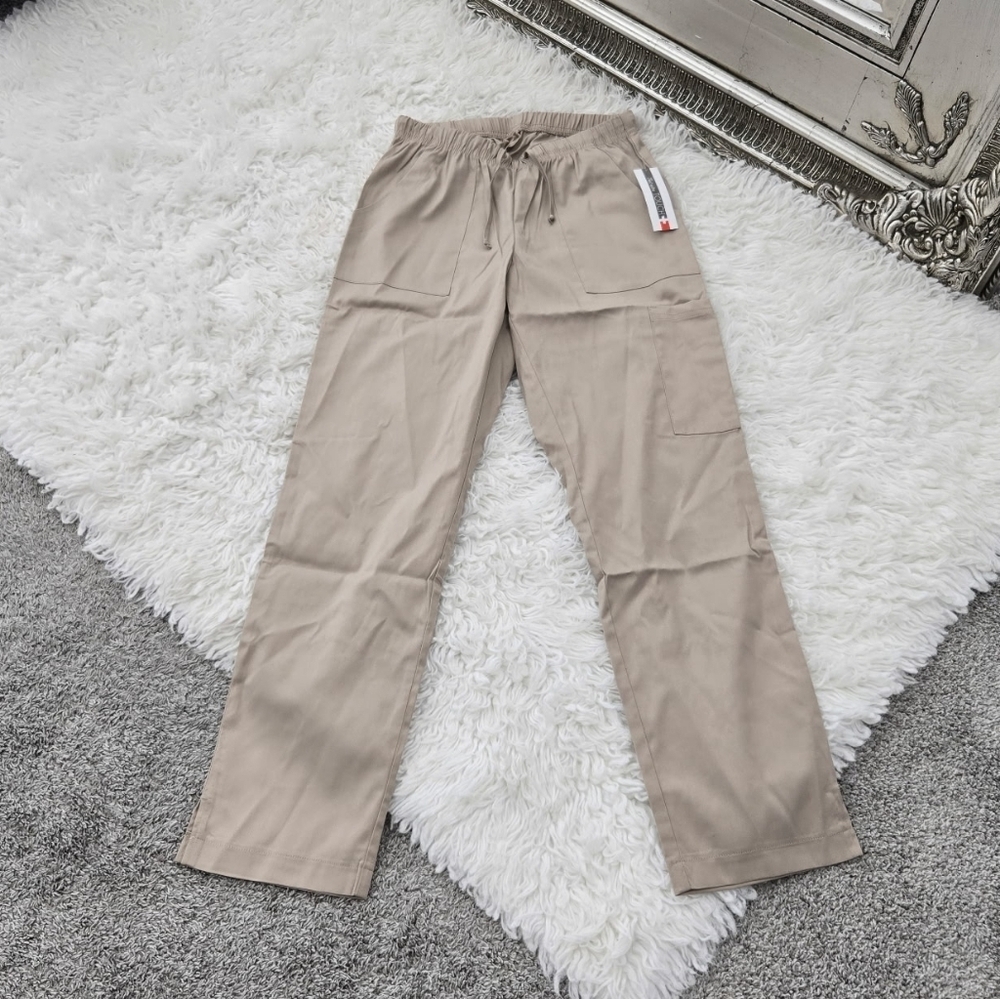 TOUCH + WHITE CROSS Scrub Pants.ITEM #:320P. KHAKI. Size Small. New.